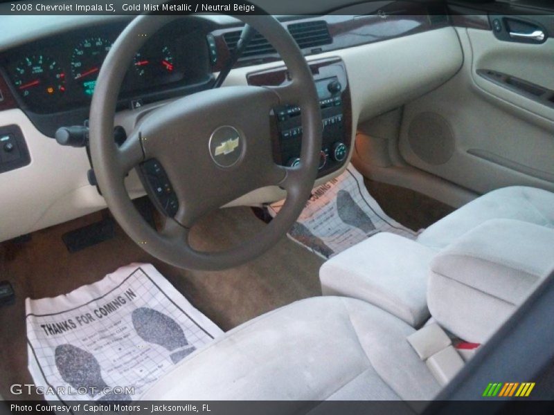 Gold Mist Metallic / Neutral Beige 2008 Chevrolet Impala LS