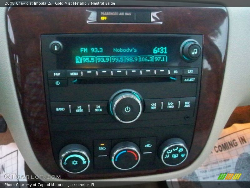 Gold Mist Metallic / Neutral Beige 2008 Chevrolet Impala LS