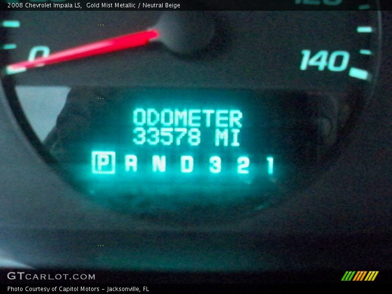Gold Mist Metallic / Neutral Beige 2008 Chevrolet Impala LS
