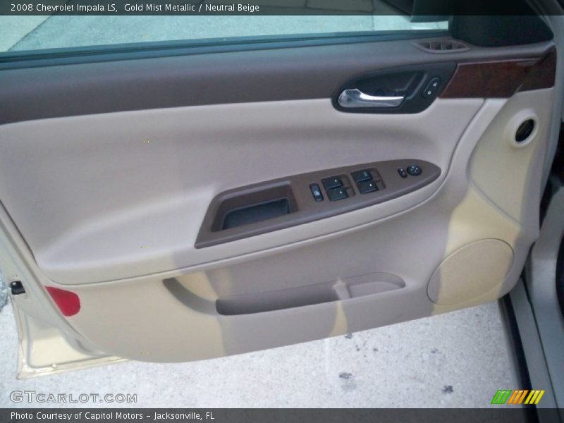Gold Mist Metallic / Neutral Beige 2008 Chevrolet Impala LS