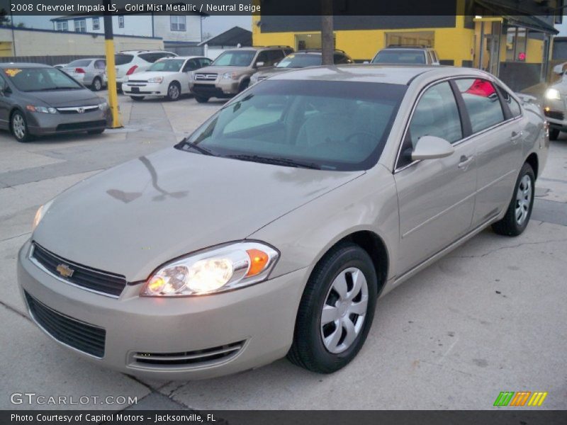 Gold Mist Metallic / Neutral Beige 2008 Chevrolet Impala LS