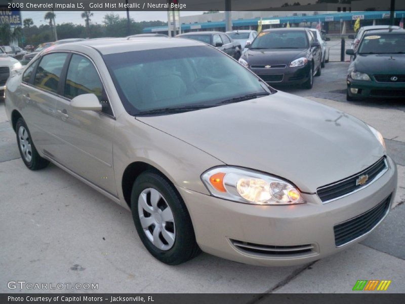 Gold Mist Metallic / Neutral Beige 2008 Chevrolet Impala LS