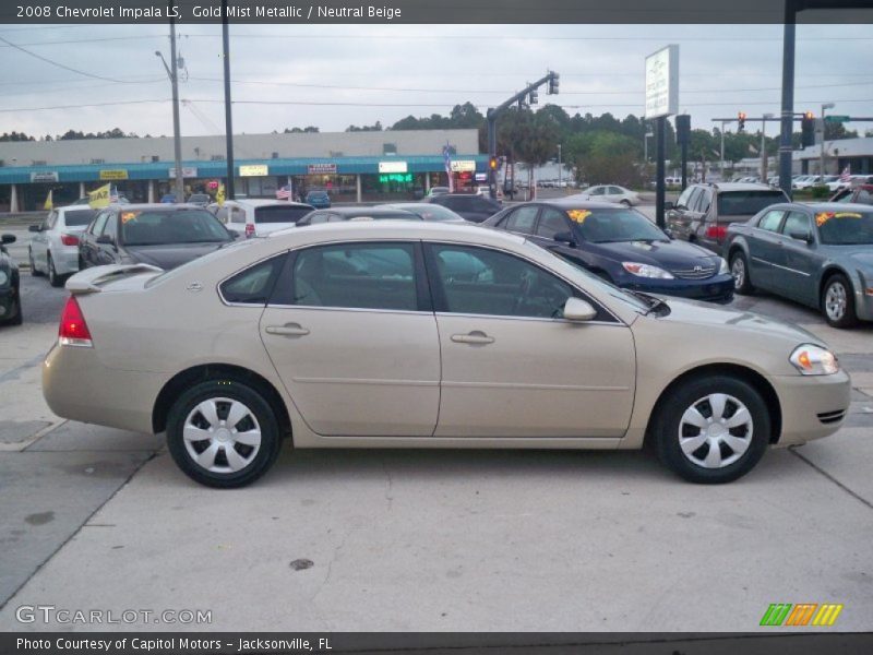 Gold Mist Metallic / Neutral Beige 2008 Chevrolet Impala LS