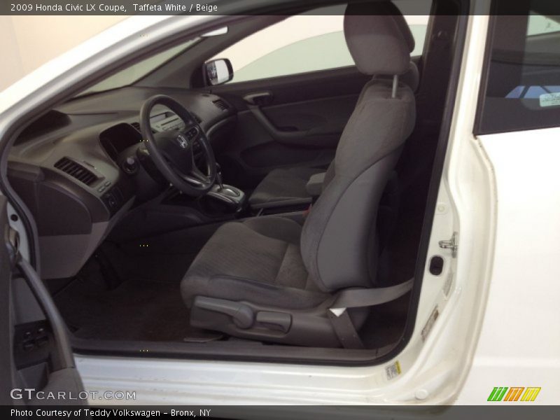 Taffeta White / Beige 2009 Honda Civic LX Coupe