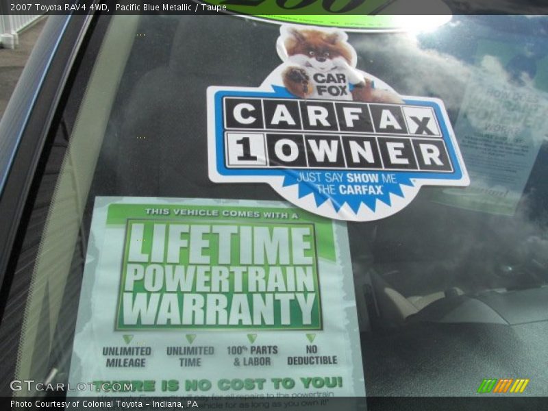 Pacific Blue Metallic / Taupe 2007 Toyota RAV4 4WD