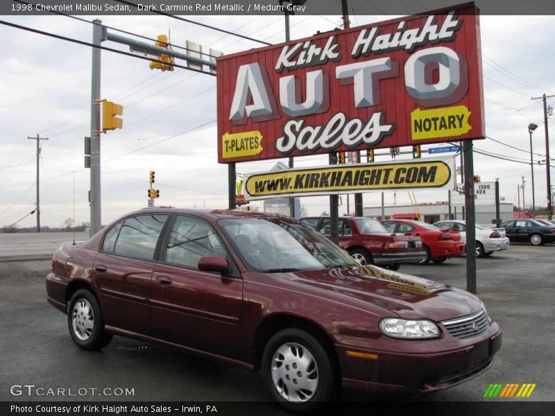 Dark Carmine Red Metallic / Medum Gray 1998 Chevrolet Malibu Sedan