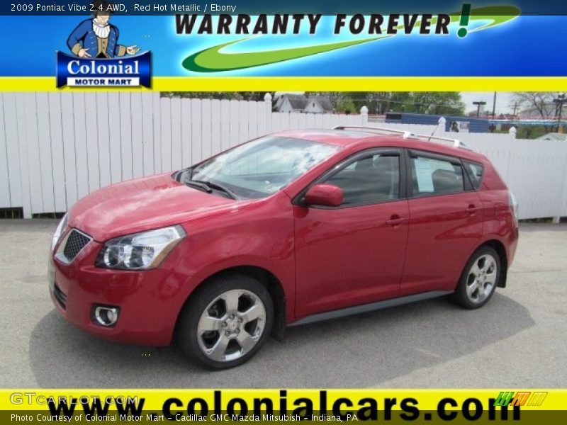 Red Hot Metallic / Ebony 2009 Pontiac Vibe 2.4 AWD