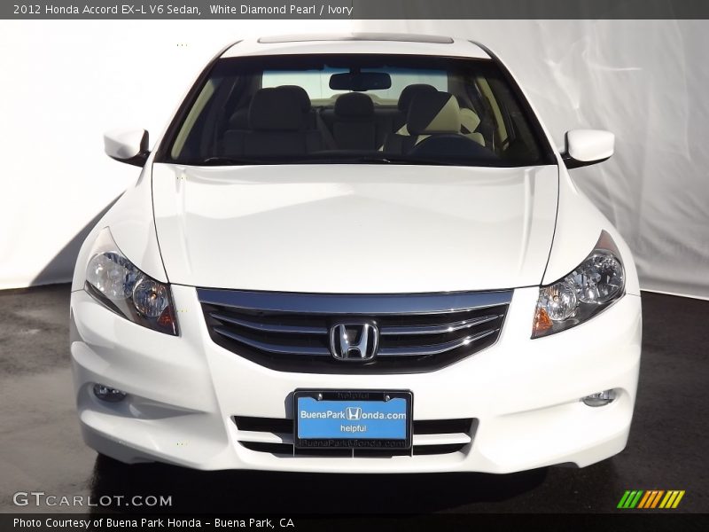 White Diamond Pearl / Ivory 2012 Honda Accord EX-L V6 Sedan