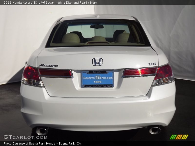 White Diamond Pearl / Ivory 2012 Honda Accord EX-L V6 Sedan
