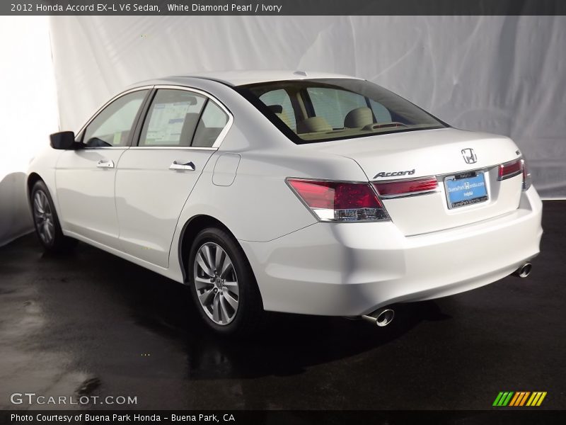 White Diamond Pearl / Ivory 2012 Honda Accord EX-L V6 Sedan