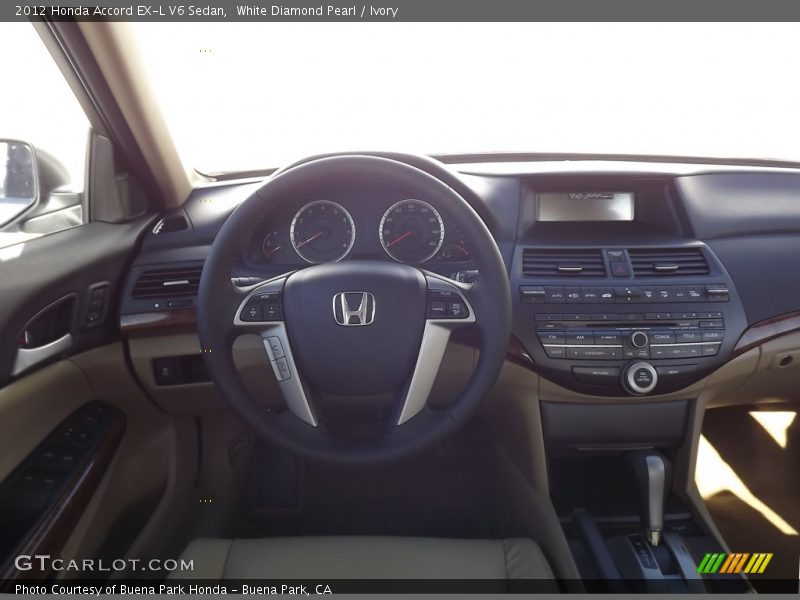 White Diamond Pearl / Ivory 2012 Honda Accord EX-L V6 Sedan