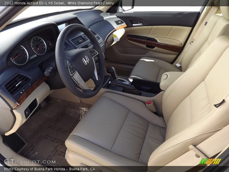 White Diamond Pearl / Ivory 2012 Honda Accord EX-L V6 Sedan