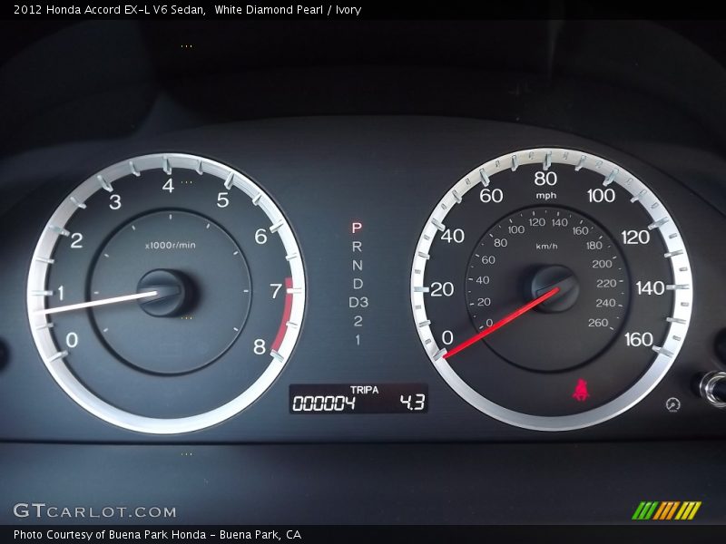 White Diamond Pearl / Ivory 2012 Honda Accord EX-L V6 Sedan