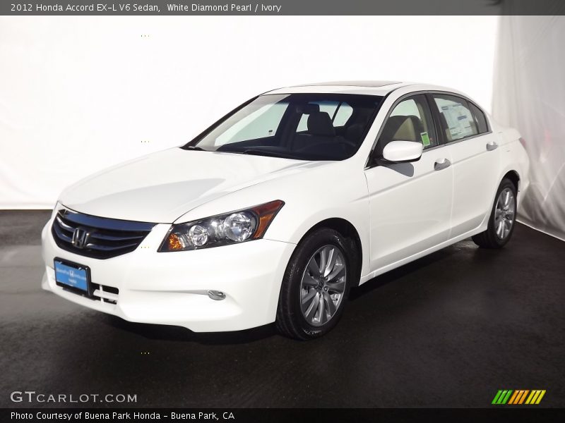 White Diamond Pearl / Ivory 2012 Honda Accord EX-L V6 Sedan