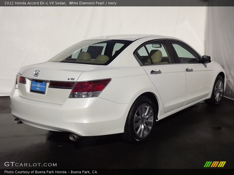 White Diamond Pearl / Ivory 2012 Honda Accord EX-L V6 Sedan