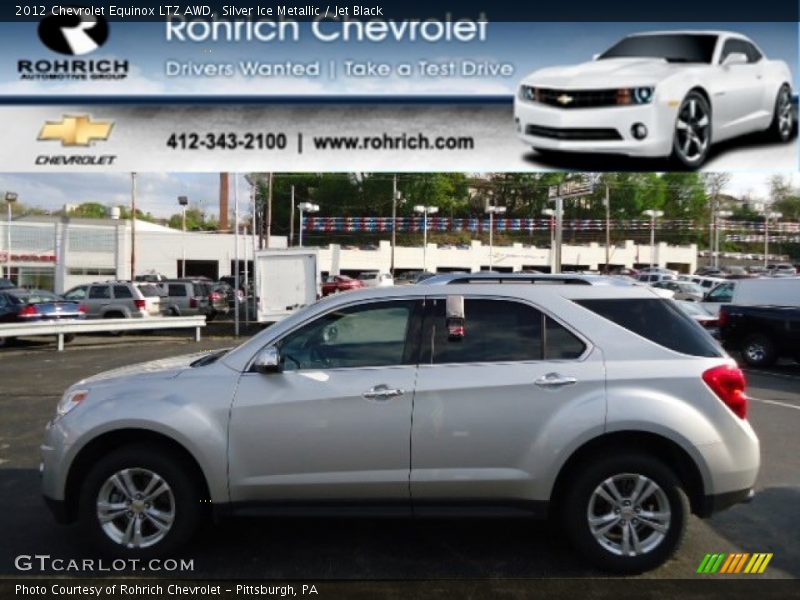 Silver Ice Metallic / Jet Black 2012 Chevrolet Equinox LTZ AWD