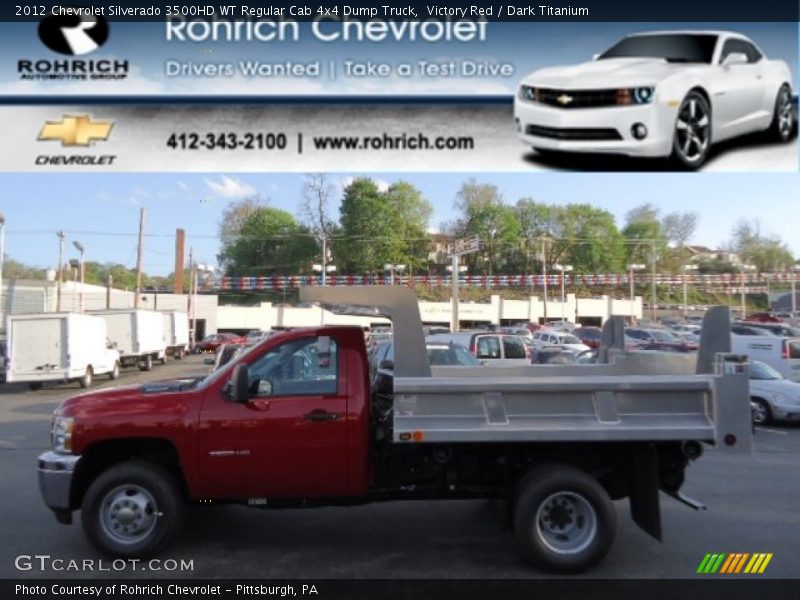 Victory Red / Dark Titanium 2012 Chevrolet Silverado 3500HD WT Regular Cab 4x4 Dump Truck