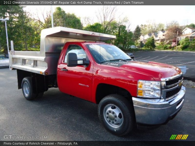 Victory Red / Dark Titanium 2012 Chevrolet Silverado 3500HD WT Regular Cab 4x4 Dump Truck