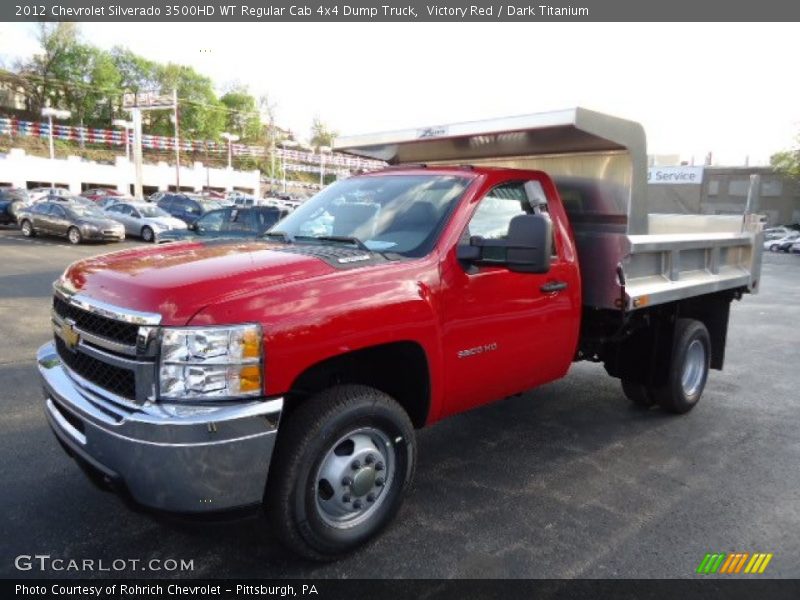 Victory Red / Dark Titanium 2012 Chevrolet Silverado 3500HD WT Regular Cab 4x4 Dump Truck