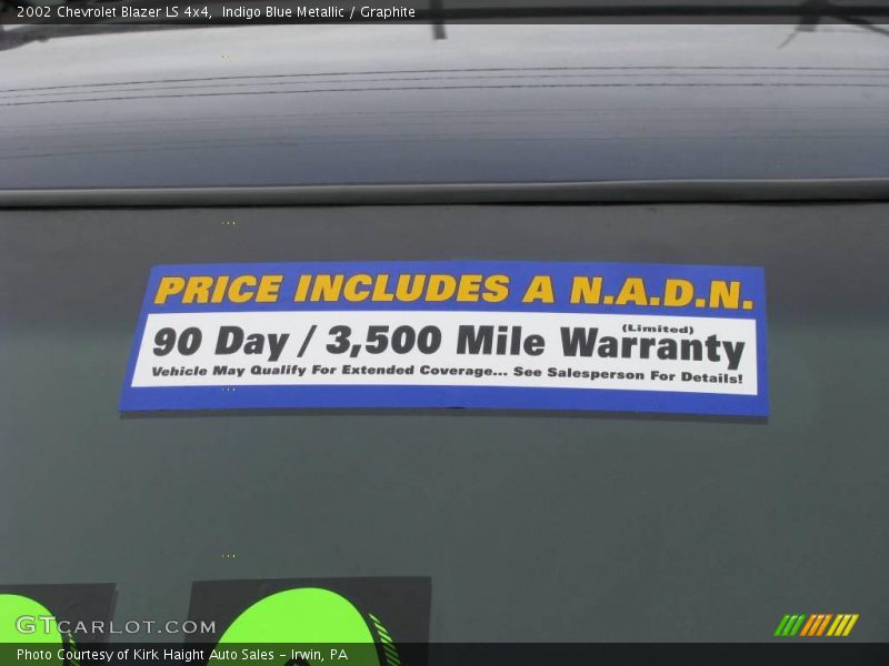 Indigo Blue Metallic / Graphite 2002 Chevrolet Blazer LS 4x4