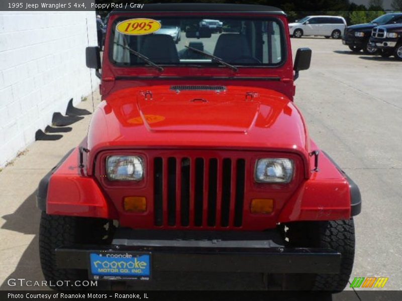 Poppy Red / Gray 1995 Jeep Wrangler S 4x4