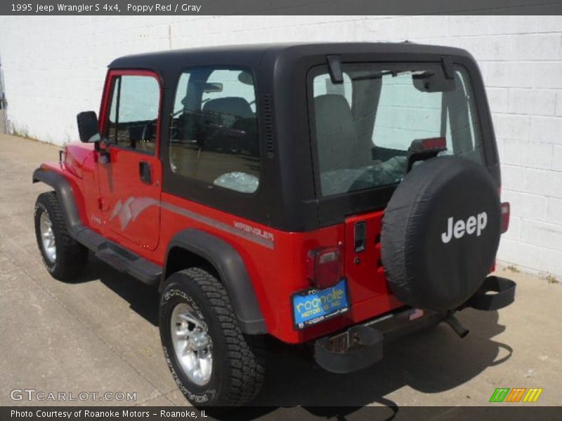 Poppy Red / Gray 1995 Jeep Wrangler S 4x4