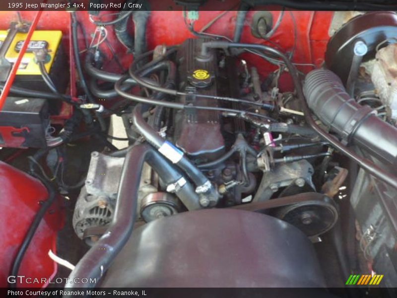 Poppy Red / Gray 1995 Jeep Wrangler S 4x4
