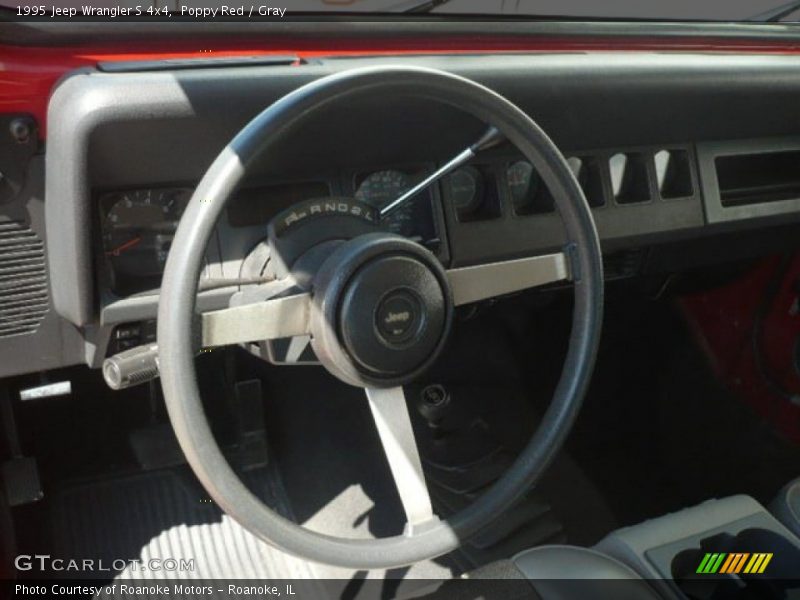 Poppy Red / Gray 1995 Jeep Wrangler S 4x4