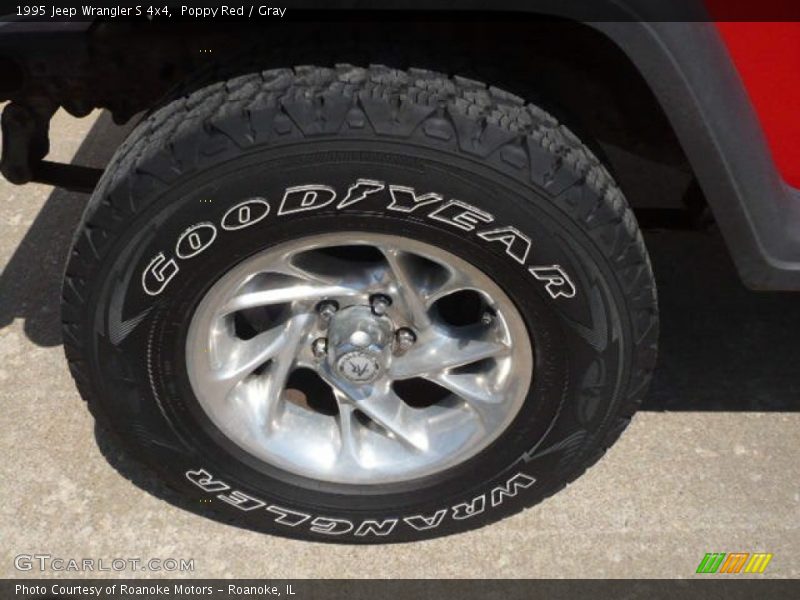 Poppy Red / Gray 1995 Jeep Wrangler S 4x4