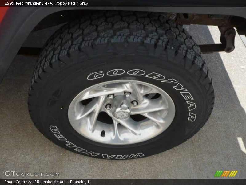 Poppy Red / Gray 1995 Jeep Wrangler S 4x4