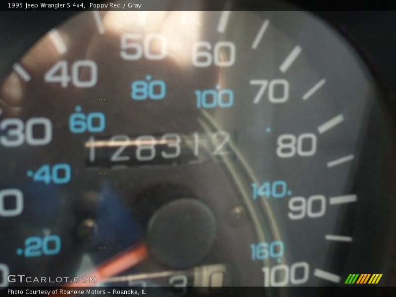 Poppy Red / Gray 1995 Jeep Wrangler S 4x4