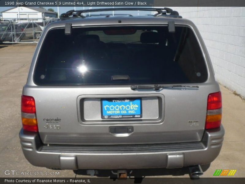 Light Driftwood Satin Glow / Black 1998 Jeep Grand Cherokee 5.9 Limited 4x4