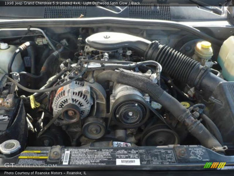 Light Driftwood Satin Glow / Black 1998 Jeep Grand Cherokee 5.9 Limited 4x4