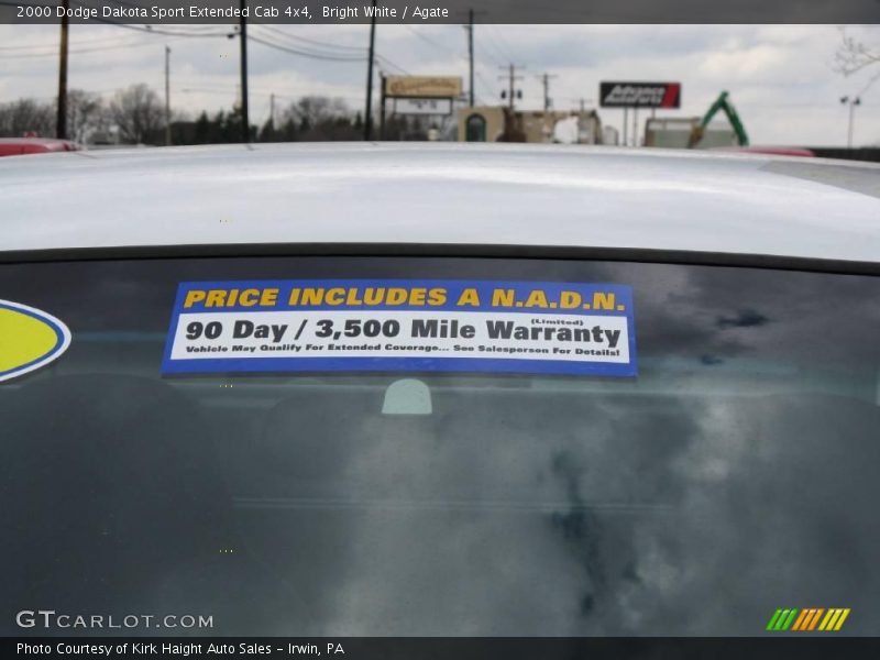 Bright White / Agate 2000 Dodge Dakota Sport Extended Cab 4x4