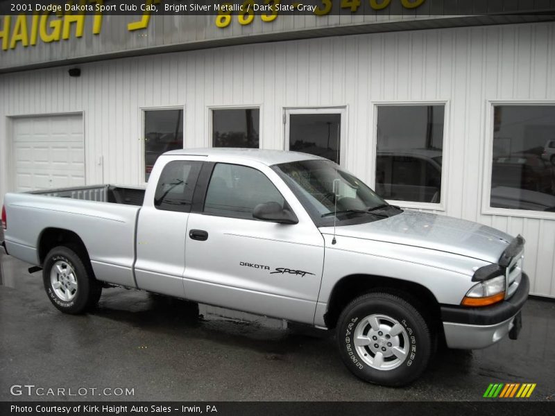 Bright Silver Metallic / Dark Slate Gray 2001 Dodge Dakota Sport Club Cab