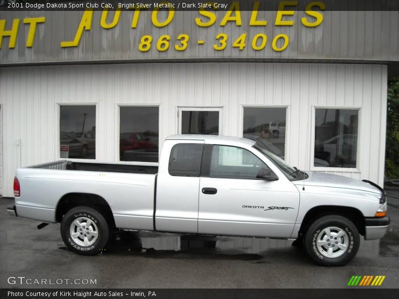 Bright Silver Metallic / Dark Slate Gray 2001 Dodge Dakota Sport Club Cab