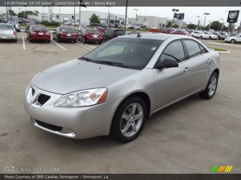 Liquid Silver Metallic / Ebony Black 2008 Pontiac G6 V6 Sedan