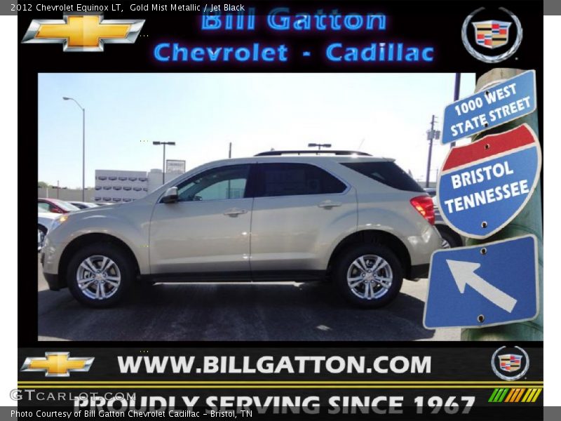 Gold Mist Metallic / Jet Black 2012 Chevrolet Equinox LT