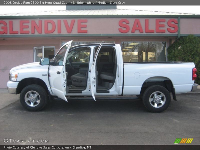 Bright White / Medium Slate Gray 2008 Dodge Ram 2500 Big Horn Quad Cab 4x4