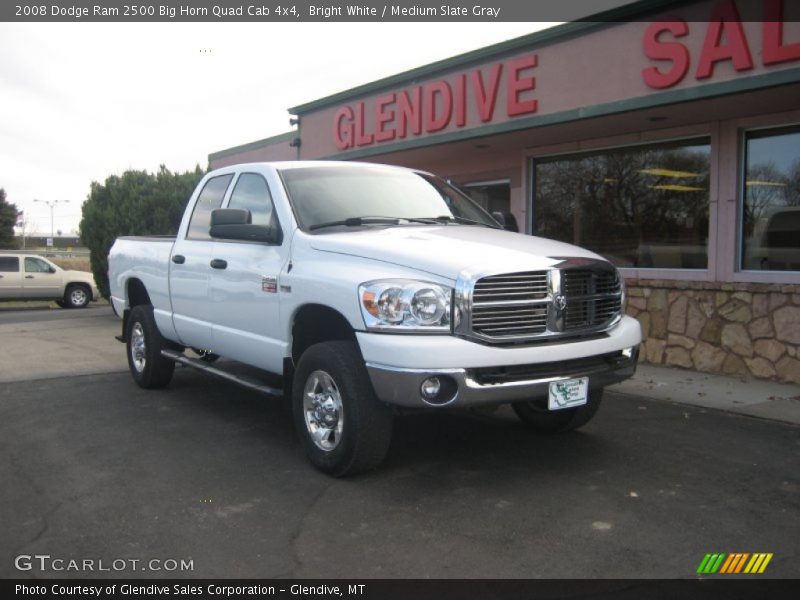 Bright White / Medium Slate Gray 2008 Dodge Ram 2500 Big Horn Quad Cab 4x4