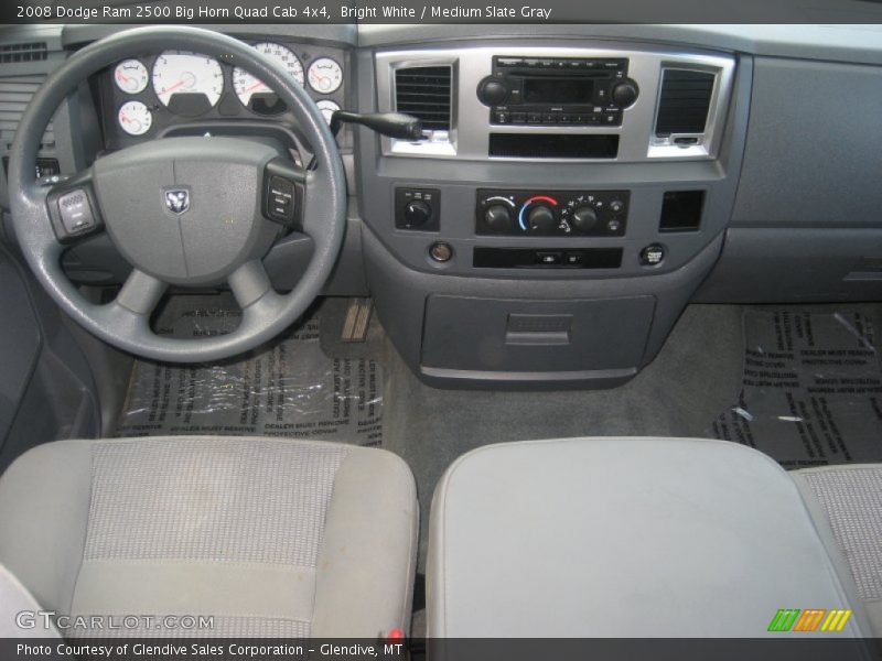 Bright White / Medium Slate Gray 2008 Dodge Ram 2500 Big Horn Quad Cab 4x4