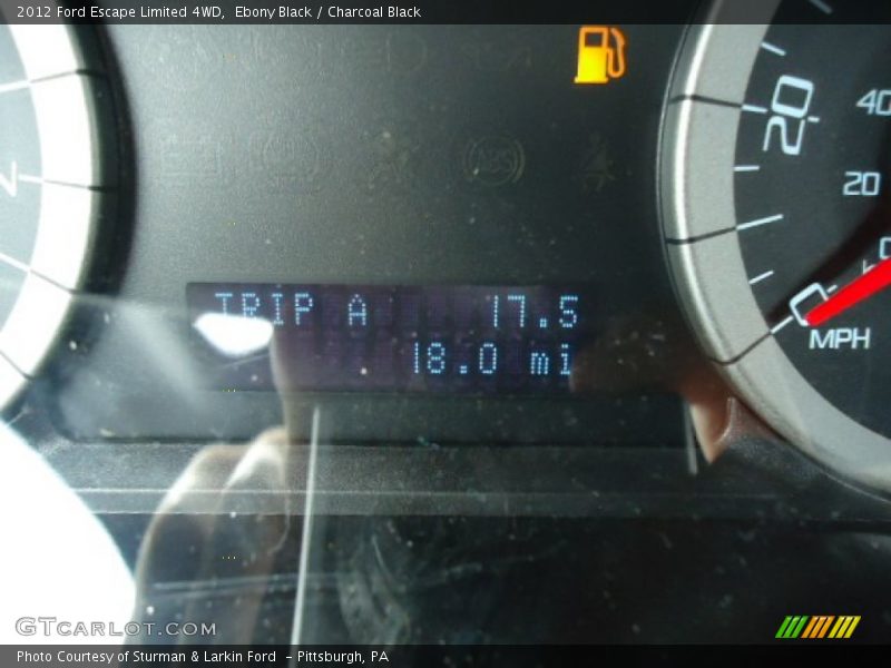 Ebony Black / Charcoal Black 2012 Ford Escape Limited 4WD