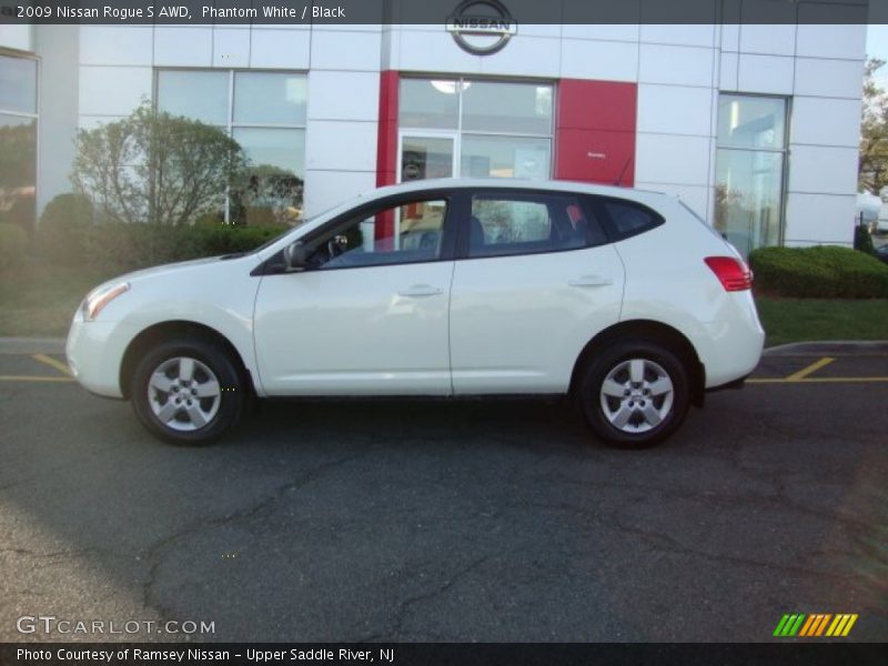 Phantom White / Black 2009 Nissan Rogue S AWD