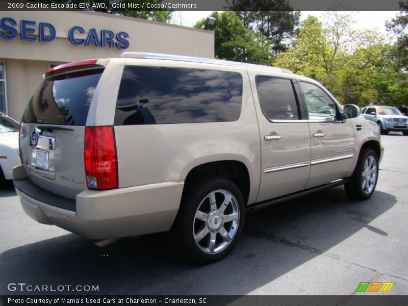 Gold Mist / Cocoa/Cashmere 2009 Cadillac Escalade ESV AWD