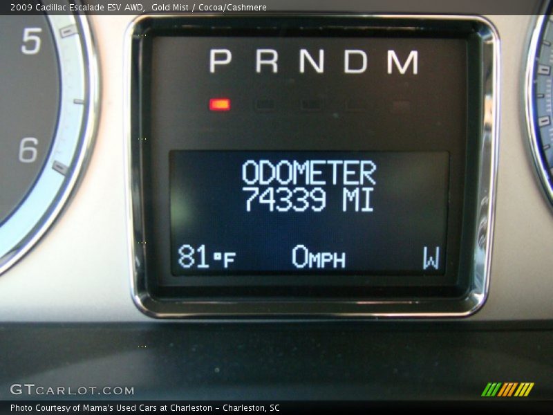 Gold Mist / Cocoa/Cashmere 2009 Cadillac Escalade ESV AWD