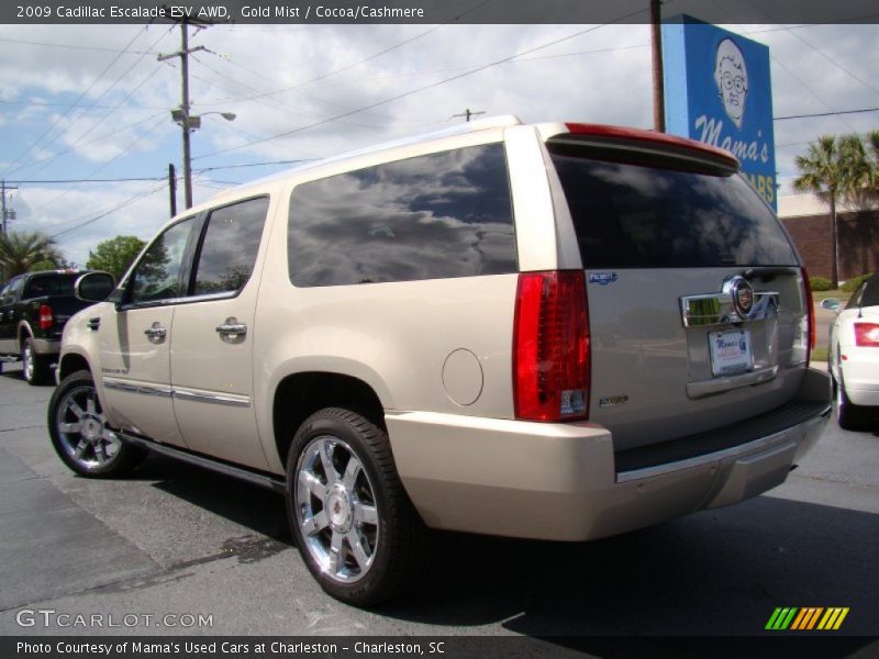 Gold Mist / Cocoa/Cashmere 2009 Cadillac Escalade ESV AWD
