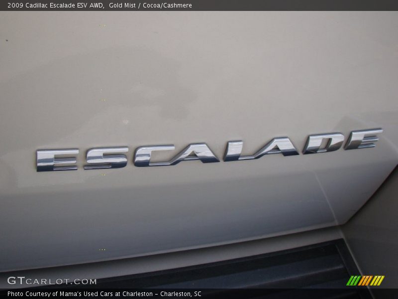 Gold Mist / Cocoa/Cashmere 2009 Cadillac Escalade ESV AWD