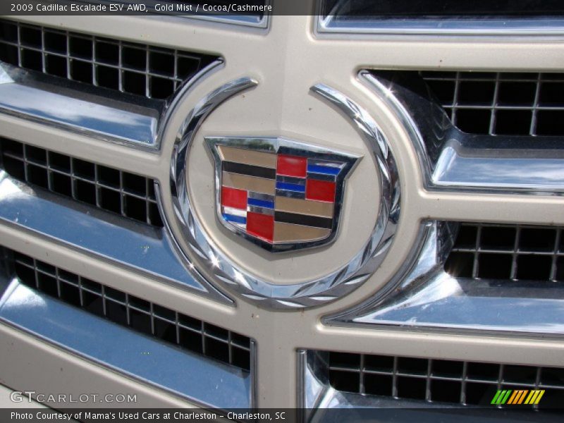 Gold Mist / Cocoa/Cashmere 2009 Cadillac Escalade ESV AWD