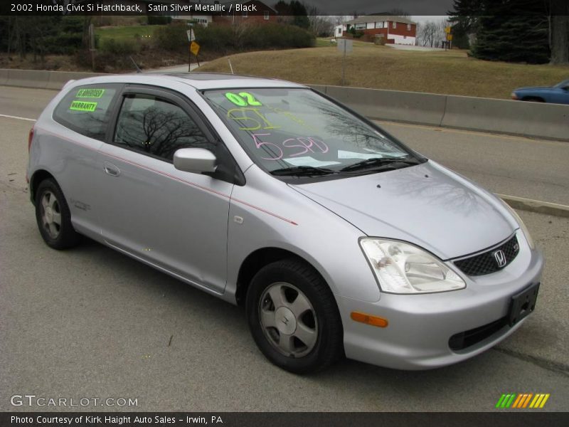 Satin Silver Metallic / Black 2002 Honda Civic Si Hatchback