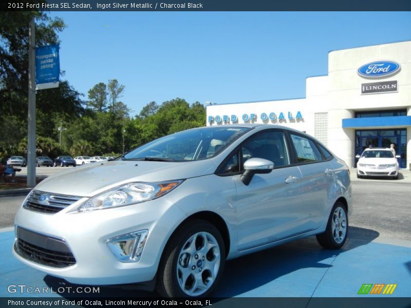 Ingot Silver Metallic / Charcoal Black 2012 Ford Fiesta SEL Sedan
